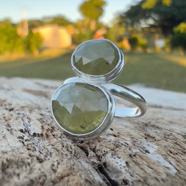 Bague double vert nature